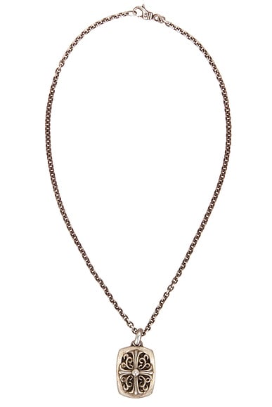 FWRD Renew Chrome Hearts Keeper Pendant Chain Necklace in Silver
