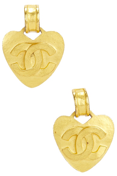 Chanel 1995 CC Heart Earrings