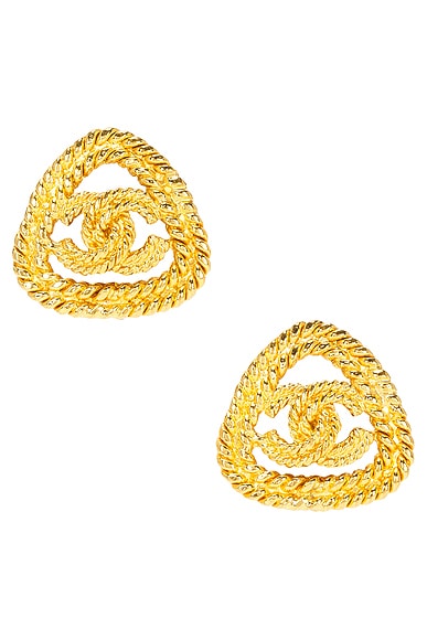 Chanel CC Triangle Clip-On Earrings