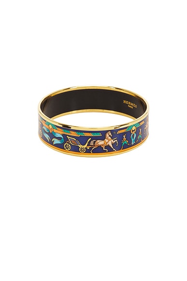 Hermes Enamel Printed Horse And Chariot Bangle