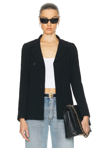 FWRD Renew Chanel Double Breasted Jacket in Black
