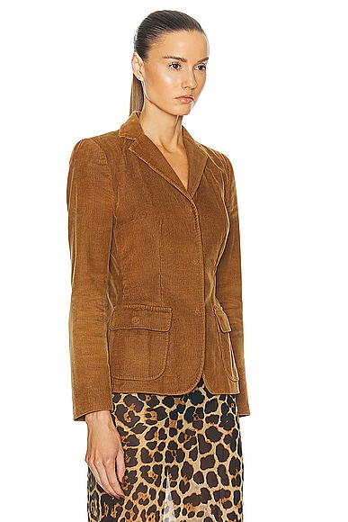 Shop Dolce & Gabbana Corduroy Jacket In Brown