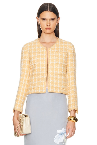 FWRD Renew Chanel Tweed Jacket in Yellow
