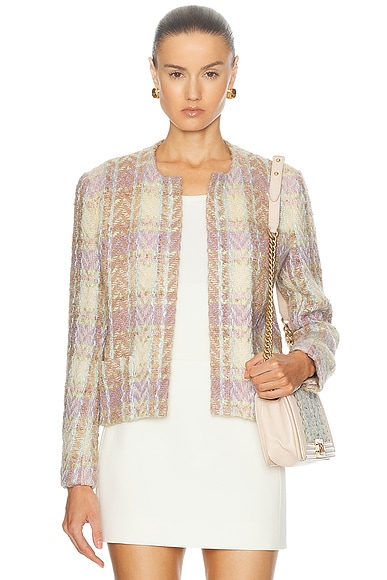 FWRD Renew Chanel 1988 SS Runway Mohair Tweed Jacket in Multi
