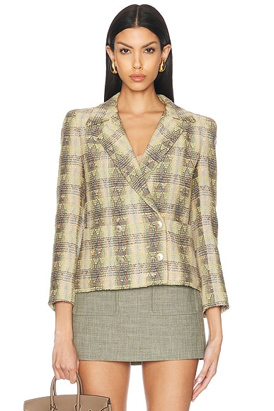 FWRD Renew Chanel 1998 Tweed Jacket in Green
