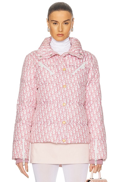 FWRD Renew Dior Logo Puffer Jacket in Pink | FWRD