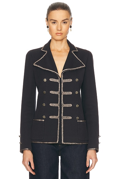 FWRD Renew Chanel Vintage Napoleon Blazer in Navy