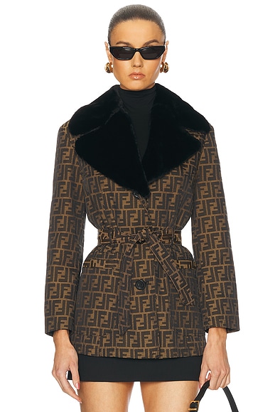 Fendi Zucca Belted Coat
