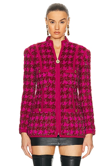 Chanel Shimmer Houndstooth Tweed Jacket