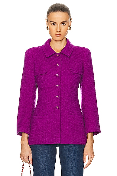 Coco Button Jacket in Purple