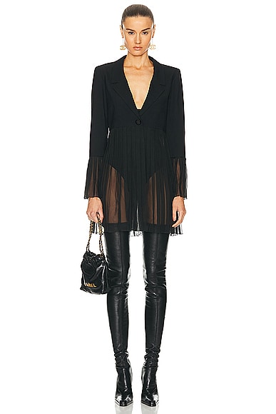FWRD Renew Chanel Long Blazer in Black