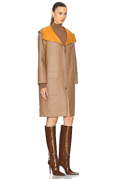 Pre-owned Hermes Cashmere Long Coat In Beige