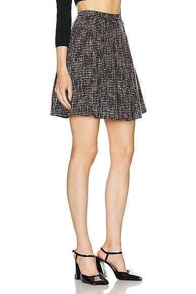 Shop Dior Mixed Tweed Skirt In Multi
