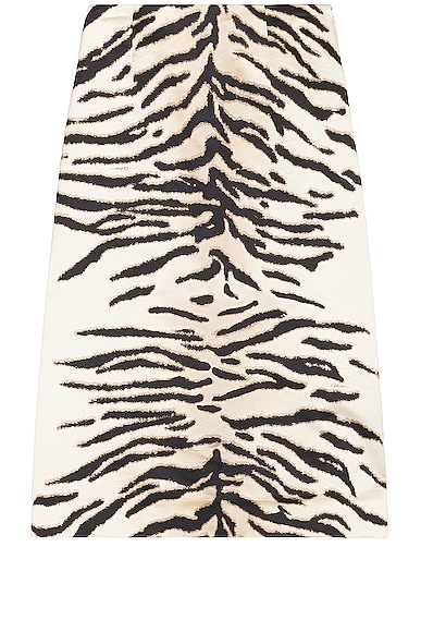 FWRD Renew Celine Animal Print Skirt in Black & White