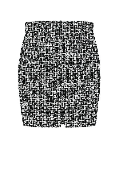 FWRD Renew Chanel Tweed Skirt in Black & White