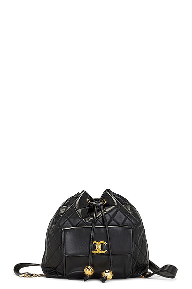 FWRD Renew Chanel Vintage Chain Ball Backpack in Black