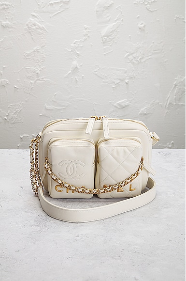 Pre-owned Chanel Camera Bag In White