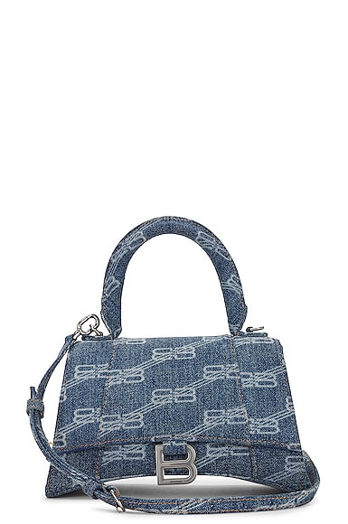 FWRD Renew Balenciaga Small Hourglass Top Handle Bag in Blue