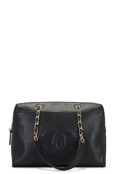 FWRD Renew Chanel Vintage Coco Chain Tote Bag in Black