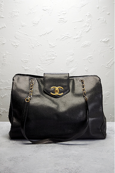 Chanel Black Leather XL Supermodel Tote Chanel