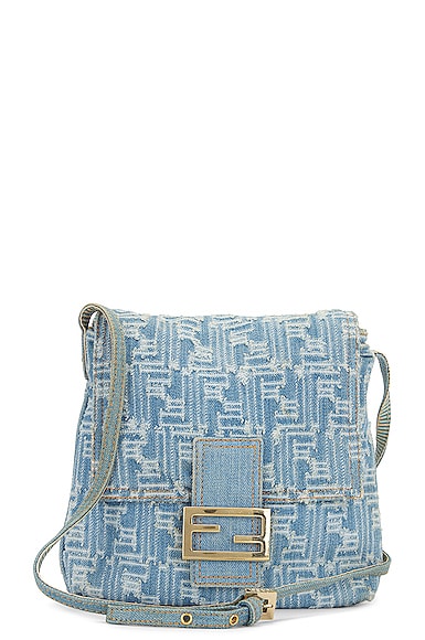 Fendi Blue Embroidery Beads Denim Mama Bag Shoulder Bag at 1stDibs