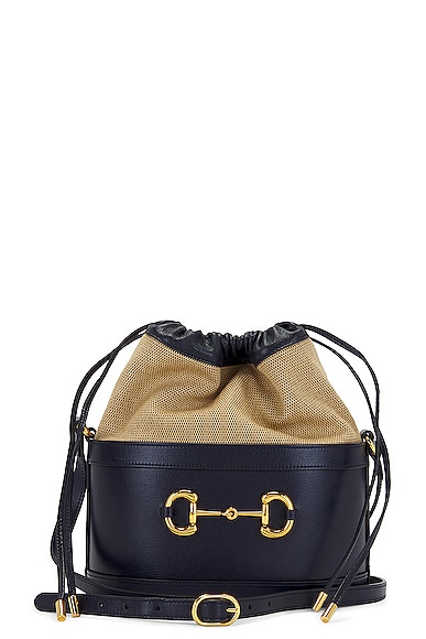 FWRD Renew Gucci Horsebit 1955 Bucket Bag in Navy