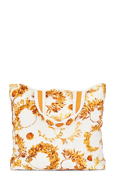 FWRD Renew Chanel Coco Printed Terry Beach Tote Bag in Multi
