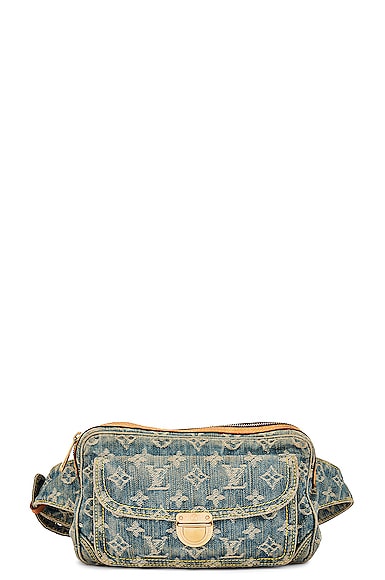 Pre-owned Louis Vuitton 2007 Monogram Denim Belt Bag In Blue