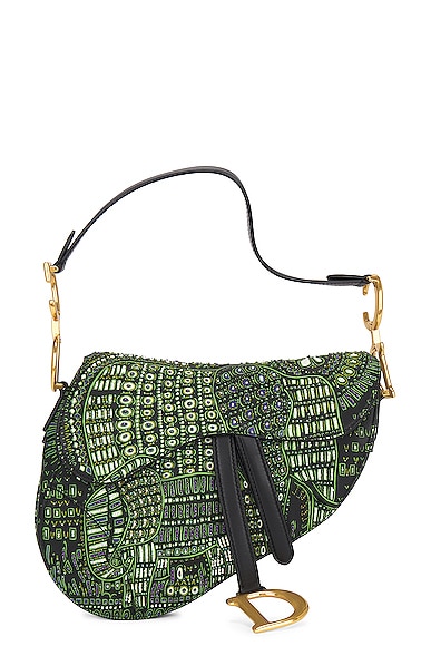 FWRD Renew Dior Saddle Bag in Green
