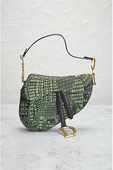 Shop Dior Saddle Bag In Green