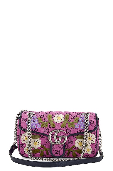 Gucci GG Marmont Pink Embroidery Super Mini Bag