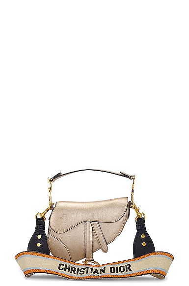 FWRD Renew Dior Saddle Bag in Gold