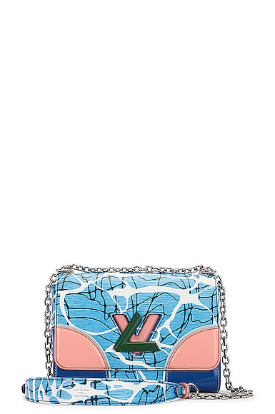 FWRD Renew Fendi Zucca Sequin Baguette Chain Shoulder Bag in Pink
