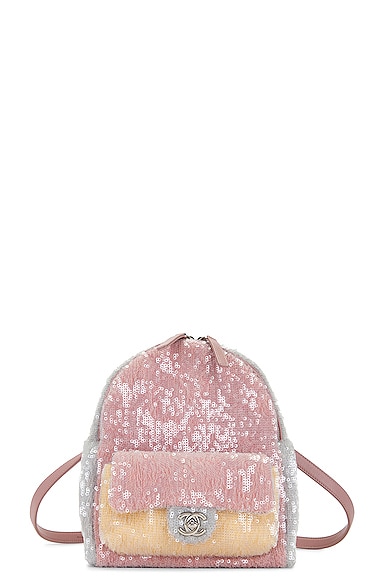 Sequin Waterfall Backpack in Pink