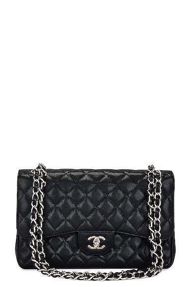 Chanel Quilted Caviar Double Flap Chain Shoulder Bag