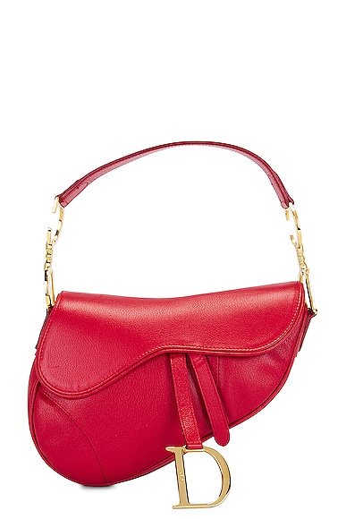FWRD Renew Dior Saddle Bag in Red | FWRD