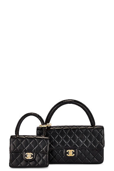 FWRD Renew Chanel Sequin Mini Flap Shoulder Bag in Black