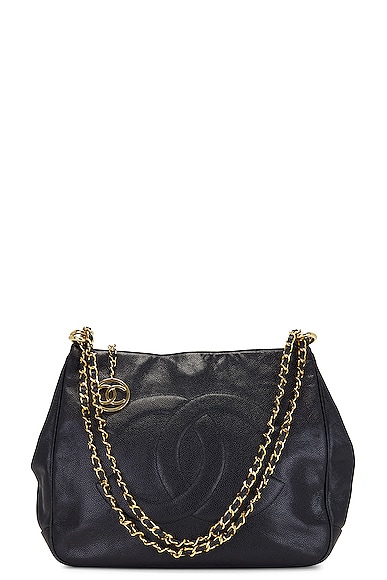 FWRD Renew Chanel Caviar Chain Shoulder Bag in Black