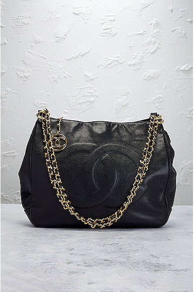 Pre-owned Chanel Caviar Chain Shoulder Bag In Black