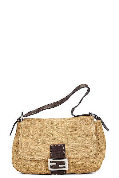 FWRD Renew Fendi Mama Applique Baguette Bag in Green FWRD