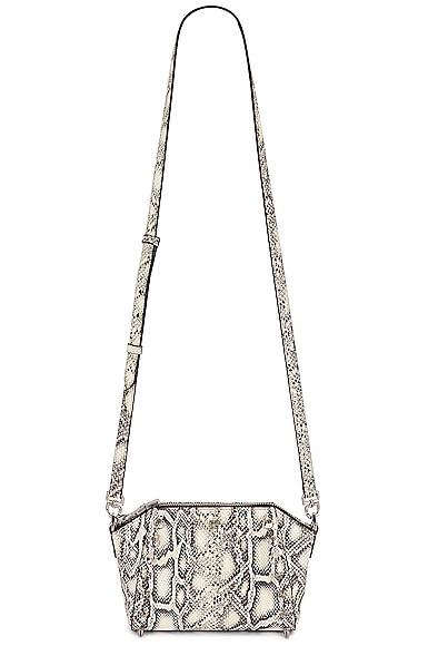 FWRD Renew Givenchy XS Antigona Snake Print Bag in Black & White