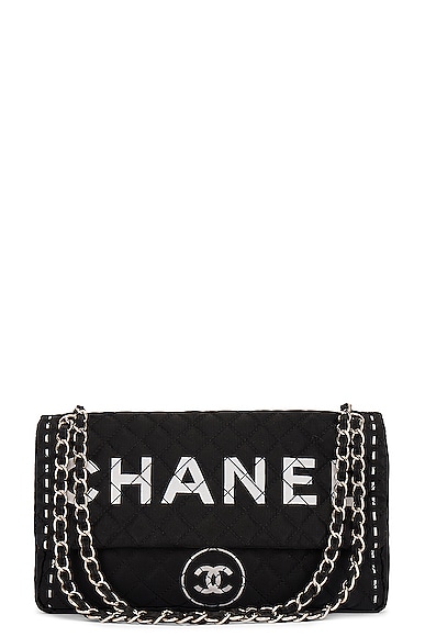 Pre-owned Chanel Limited Edition Nylon Flap Bag In Black