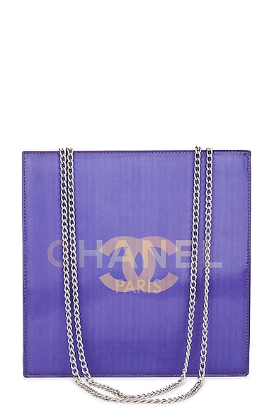 FWRD Renew Chanel Hologram Chain Shoulder Bag in Purple