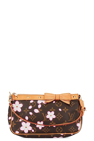 FWRD Renew Louis Vuitton x Takashi Murakami Cherry Blossom Pochette  Accessoires Pouch in Brown