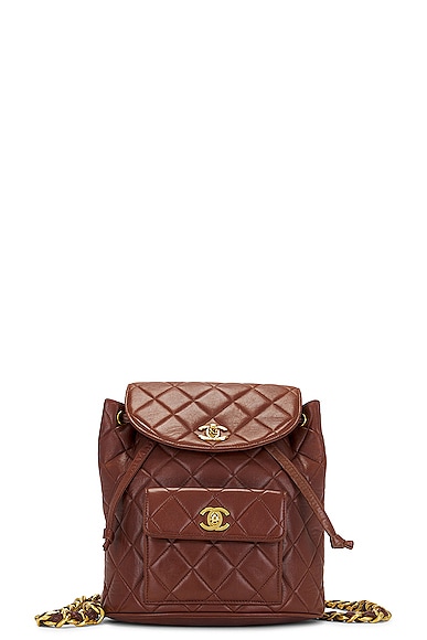 chanel backpack brown