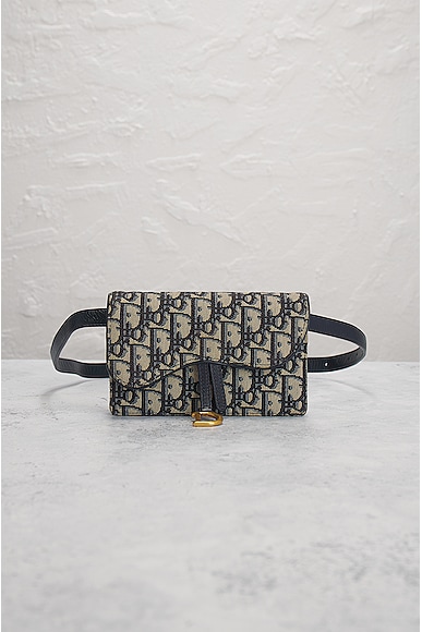 Shop Dior Oblique Waist Bag In Beige