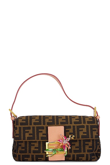 FWRD Renew Fendi Zucca Mama Baguette Shoulder Bag in Brown | FWRD
