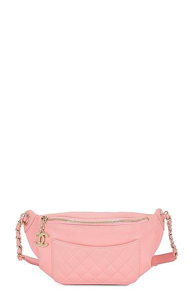 FWRD Renew Chanel Bi Classic Quilted Lambskin Waist Bag in Pink