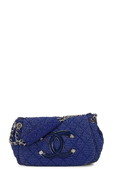 Pre-owned Chanel Quilted Nylon Flap Shoulder Bag In Blue