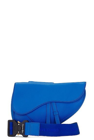 FWRD Renew Dior Calfskin Leather Saddle Shoulder Bag in Blue